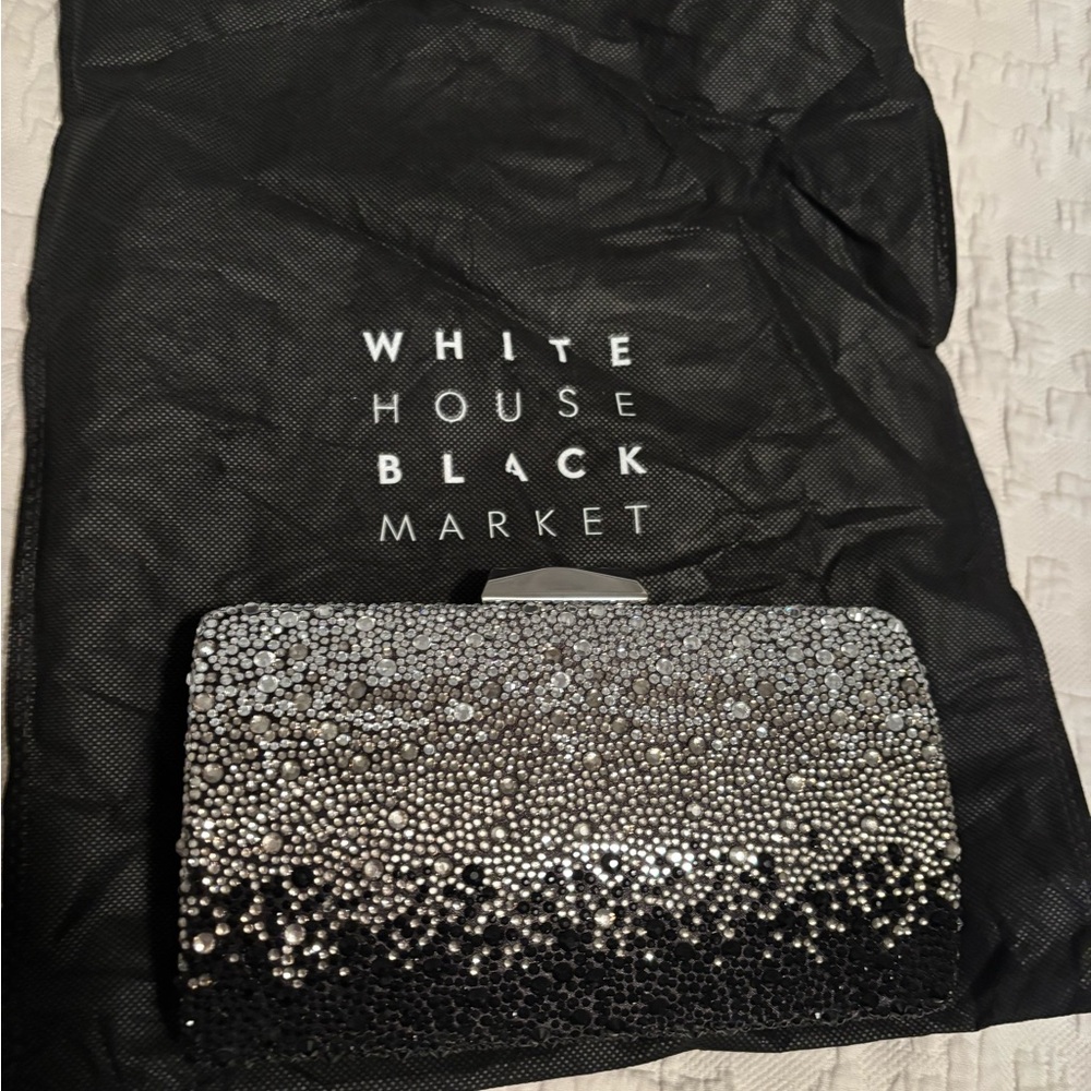 White House Black Market Silver Clutch